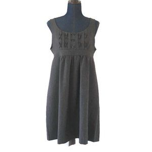 Mimi Maternity dress gray tweed sleeveless ties